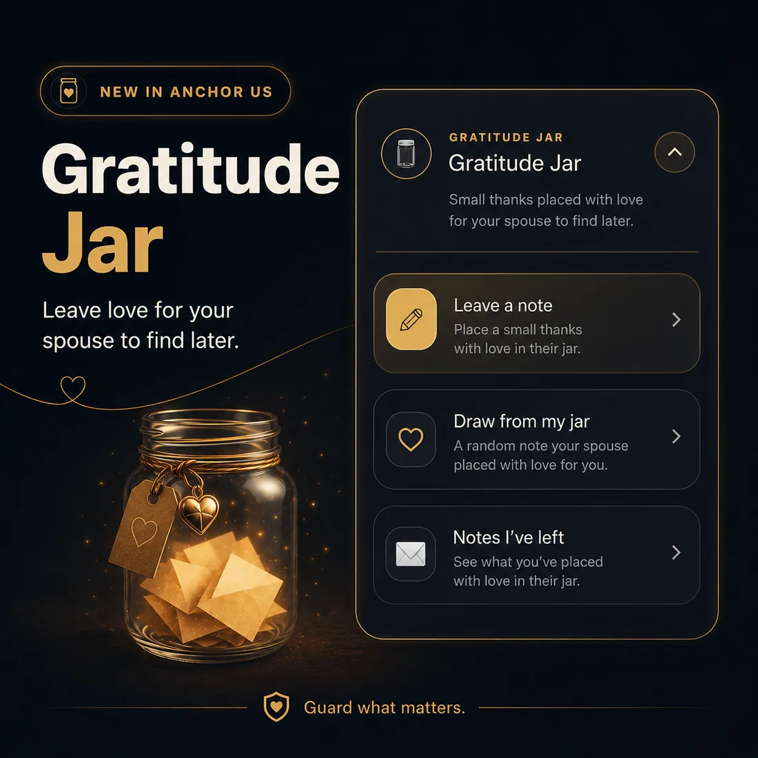 Anchor Us Gratitude Jar feature overview