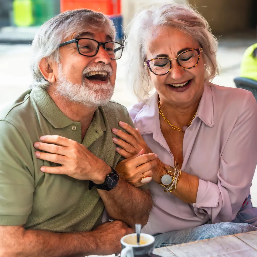 Older couple laughing together