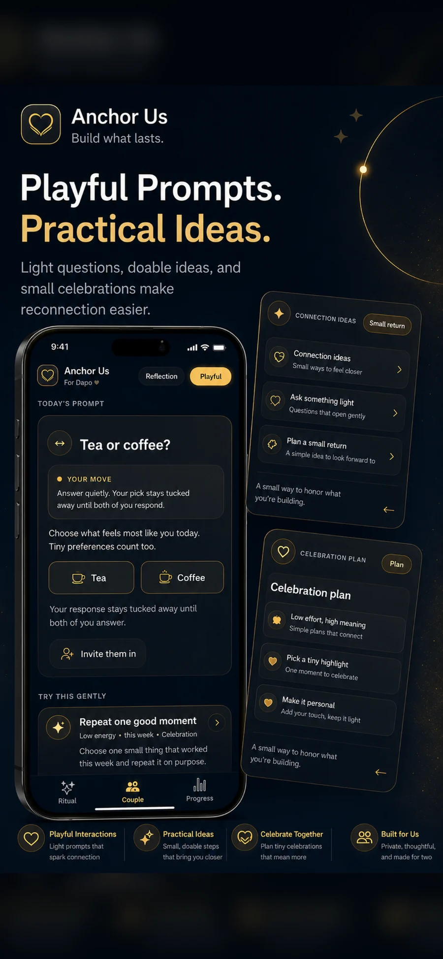 Playful prompts feature preview in Anchor Us