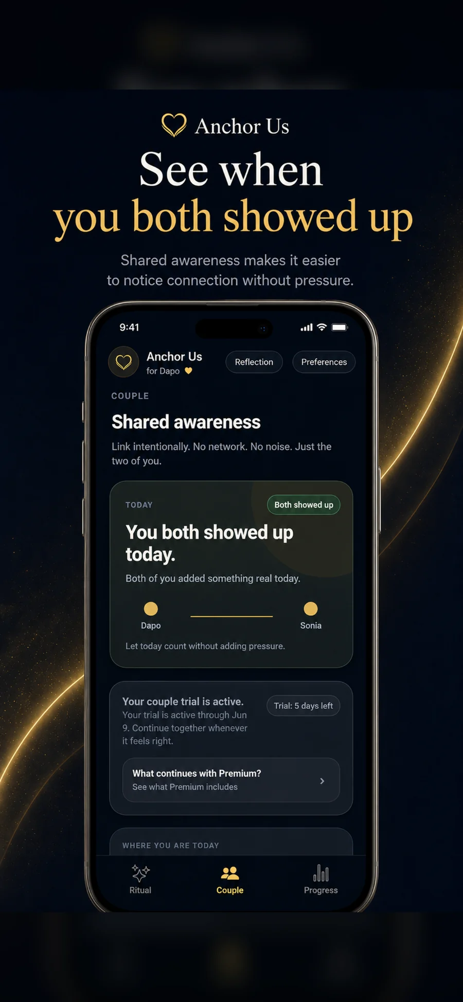 Shared awareness feature preview in Anchor Us
